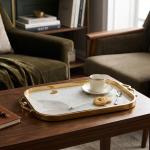 Luxury Serving Tray From Veloura - Brown + Gold MS Department Store Oman