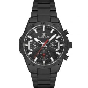 Daniel Klein Men'S Exclusive Black Stainless Steel Multifunction Analog Wrist Watch MS Department Store Oman