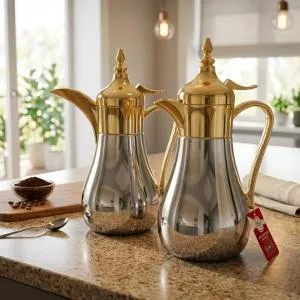 REGAL0.7+ 1.0Ltr. S/S D W Vacuum Flask Set [GoldSilver] MS Department Store Oman