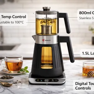 Tea Maker -Touch Panel (1.7L;0.8L;Blk-SS)  MS Department Store Oman