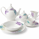 Blumen Royal Bloom Porcelain Dinnerware Set – 57-Piece Gold-Rimmed Floral Collection Dinner Set Ms Department Store Oman