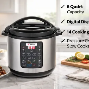 Pressure Cooker - Digital (12L; 13SP; SS-Blk)  MS Department Store Oman