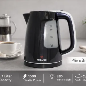 Cordless Steel Kettle (1.7L; Black)  MS Department Store Oman