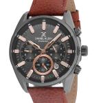 Daniel Klein Exclusive Men'S Multi-Function Analog Watch With Brown Leather Strap – Black Dial & Rose Gold Accents MS Department Store Oman