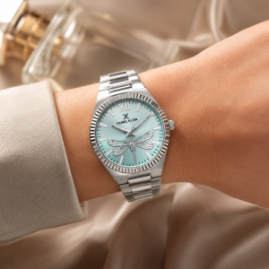Daniel Klein Women'S Dragonfly Dial Stainless Steel Analog Wrist Watch – Silver & Mint Green MS Department Store Oman
