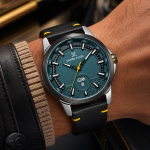 Daniel Klein Men'S Analog Day & Date Leather Strap Watch – Green Dial, Gunmetal Case & Black Leather Strap MS Department Store Oman