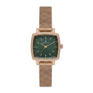 Daniel Klein Women'S Rose Gold Mesh Strap Green Square Dial Watch MS Department Store Oman