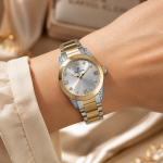 Daniel Klein Women'S Two-Tone Stainless Steel Analog Watch With Crystal Accents & Silver Sunray Dial MS Department Store Oman