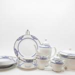 Blumen Royal Azure 110-Piece Premium Bone China Dinner Set- Blue Ms Department Store Oman