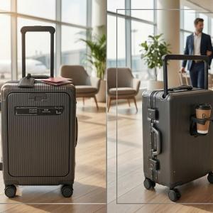 Pierre Cardin Uppter Pc Wide Trolley Aluminium Frame Case 20" Grey MS Department Store Oman