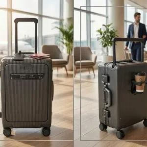 Pierre Cardin Uppter Pc Wide Trolley Aluminium Frame Case 20" Grey MS Department Store Oman