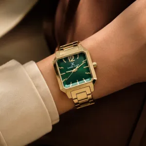 Daniel Klein Women'S Gold-Tone Square Green Dial Analog Wrist Watch MS Department Store Oman