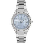 Daniel Klein Women'S Silver Stainless Steel Analog Watch With Crystal Bezel & Light Blue Dial MS Department Store Oman