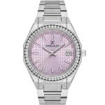 Daniel Klein Women'S Crystal Bezel Pink Dial Stainless Steel Date Watch MS Department Store Oman