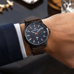 Daniel Klein Men'S Analog Quartz Watch With Blue Dial & Brown Leather Strap MS Department Store Oman