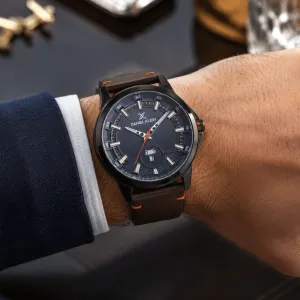 Daniel Klein Men'S Analog Quartz Watch With Blue Dial & Brown Leather Strap MS Department Store Oman