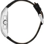Daniel Klein Exclusive Men'S Square Chronograph Analog Watch – Black Dial, Silver Stainless Steel Case & Black Leather Strap MS Department Store Oman