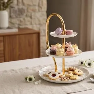 3 Layer Stand From Veloura - Brown + Gold MS Department Store Oman