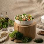 Porcelain Salad Bowl From Liqaa - Beige+Gold MS Department Store Oman