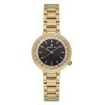 Daniel Klein Women'S Gold-Tone Crystal Bezel Black Dial Stainless Steel Analog Watch MS Department Store Oman