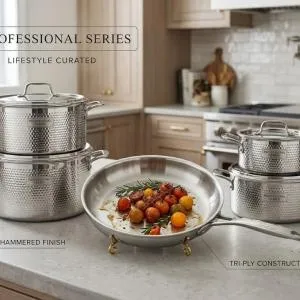 9 Pcs Panuz Series Stainless Steel Cookwaresteel MS Department Store Oman