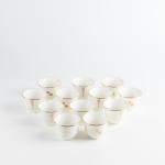 12 Pcs Arabic Coffee Cups From Liqaa -  Pearl White + Gold MS Department Store Oman