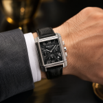 Daniel Klein Exclusive Men'S Square Chronograph Analog Watch – Black Dial, Silver Stainless Steel Case & Black Leather Strap MS Department Store Oman