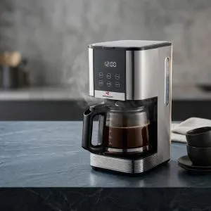 Drip Coffee Machine - Digital Touch Screen (1.5L; Blk-SS)  MS Department Store Oman