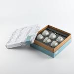 6 Arabic Coffee Cups With Stand And Handle From Liqaa - Grey + Silver MS Department Store Oman