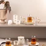 Tea And Arabic Coffee Set 19 pcs From Mirral - White + Gold MS Department Store Oman