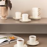 Porcelain Tea Set 12 Pcs From Mirral - White + Gold MS Department Store Oman