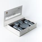 Porcelain Tea Set 12 Pcs From Mirral - Dark Blue + Silver MS Department Store Oman