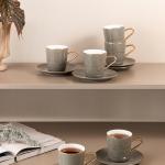Porcelain Tea Set 12 Pcs From Mirral - Grey + Gold MS Department Store Oman
