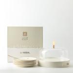 Cake Serving Set 9 Pcs From Mirral - White + Gold MS Department Store Oman