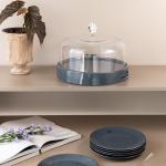 Cake Serving Set 9 Pcs From Mirral - Dark Blue + Silver MS Department Store Oman