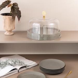 Cake Serving Set 9 Pcs From Mirral - Grey + Gold MS Department Store Oman