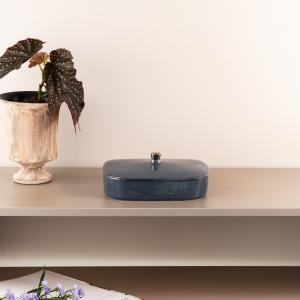 Medium Date Bowl From Mirral - Dark Blue + Silver MS Department Store Oman