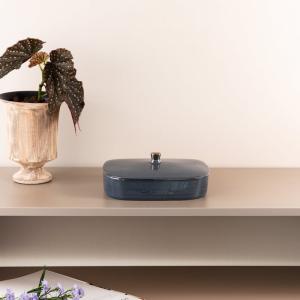 Medium Date Bowl From Mirral - Dark Blue + Silver MS Department Store Oman