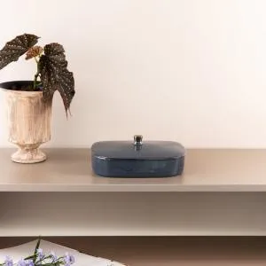 Medium Date Bowl From Mirral - Dark Blue + Silver MS Department Store Oman