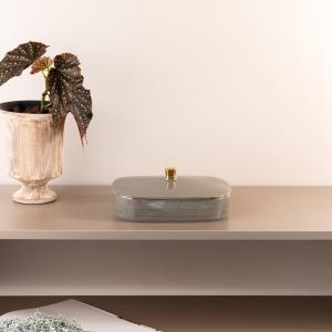 Medium Date Bowl From Mirral - Grey + Gold MS Department Store Oman