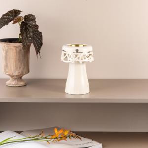 Porcelain Incense Burner From Mirral - White + Gold MS Department Store Oman