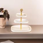 3 Layer Stand From Mirral - White + Gold MS Department Store Oman