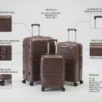 Prince Pp Trolley 3Pcs Set -20-28-32" Rice Grey MS Department Store Oman