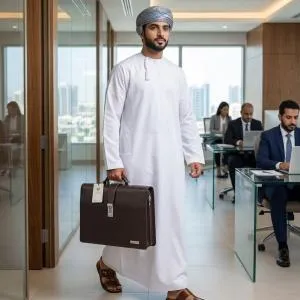 MONSCA LEATHER ATTACHE CASE 15.5X11X2.50 BROWN COLOUR, MS Department Store Oman