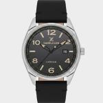 Daniel Klein Men'S Classic Analog Leather Strap Watch With Date Display – Black Dial & Silver Stainless Steel Case MS Department Store Oman
