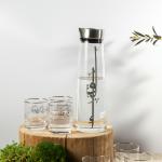 1 Bottle+6 Short Cup From Liqaa - Silver MS Department Store Oman