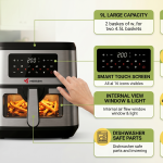 Air Fryer w/ Glass Window-Touch(7.5L;9Prgm;Blk-SS)  MS Department Store Oman