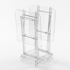 AL FURSAN  SQUARE ACRYLIC TABLE SET WITH SILVER COLOR MS Department Store Oman