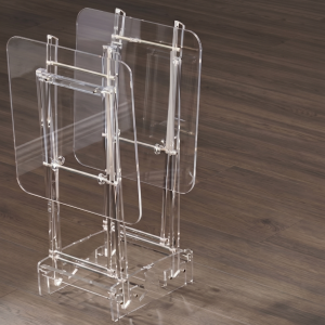 AL FURSAN  SQUARE ACRYLIC TABLE SET WITH SILVER COLOR MS Department Store Oman