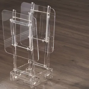 AL FURSAN  SQUARE ACRYLIC TABLE SET WITH SILVER COLOR MS Department Store Oman